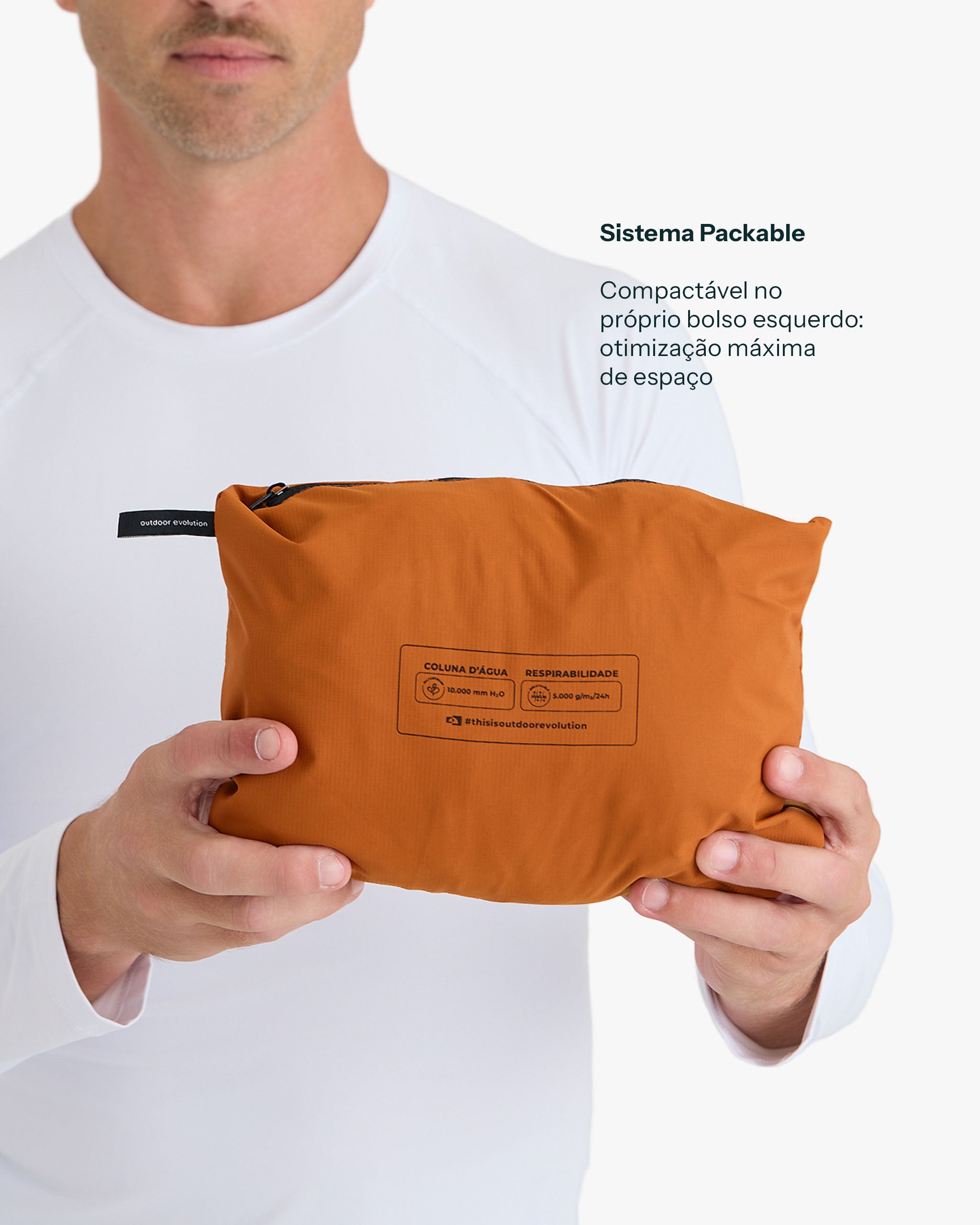 Jaqueta Impermeável Darwin Evolution Masculina - Cáqui e Ocre