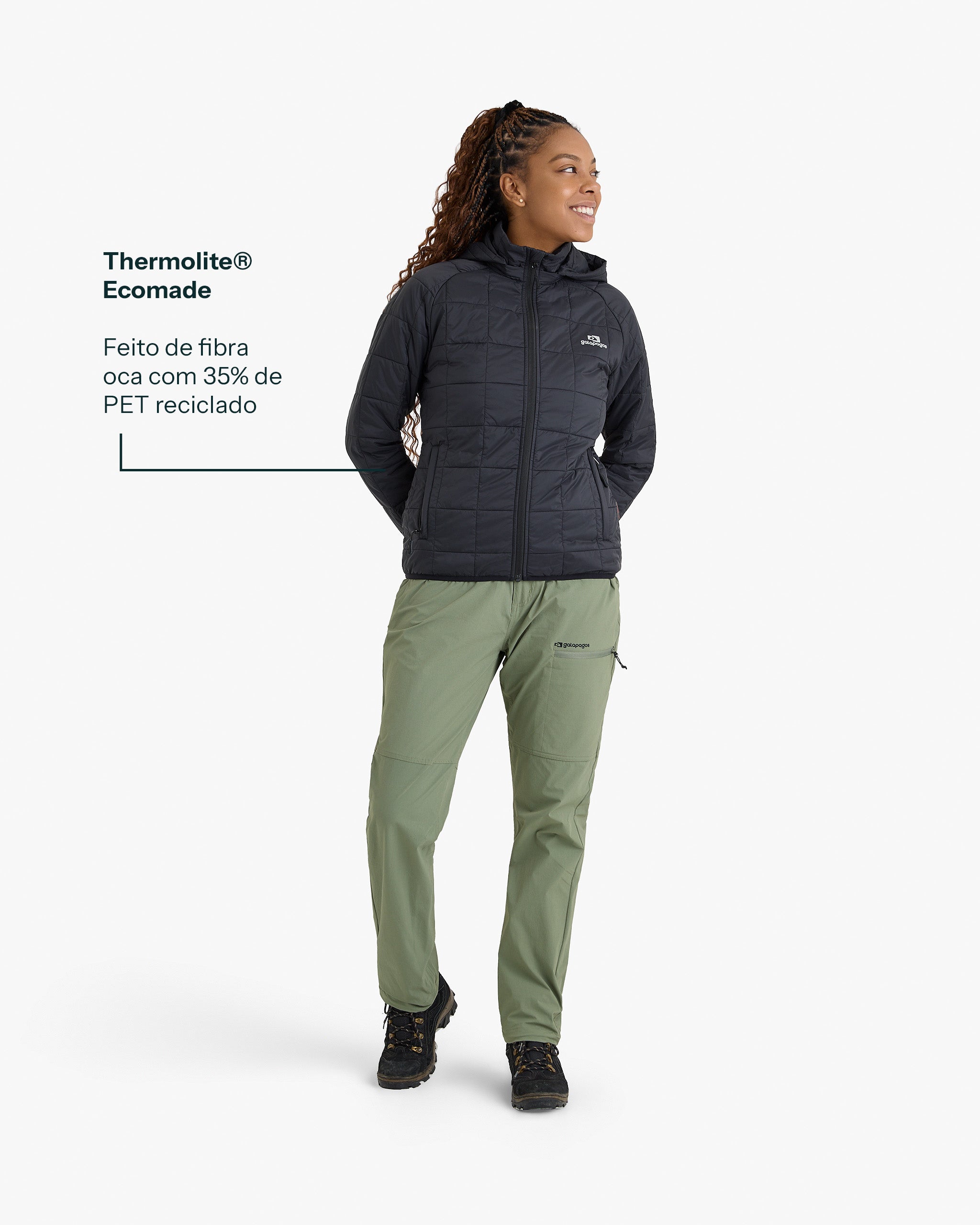 Jaqueta Puffer Ibex Thermolite Heat Feminina - Preta