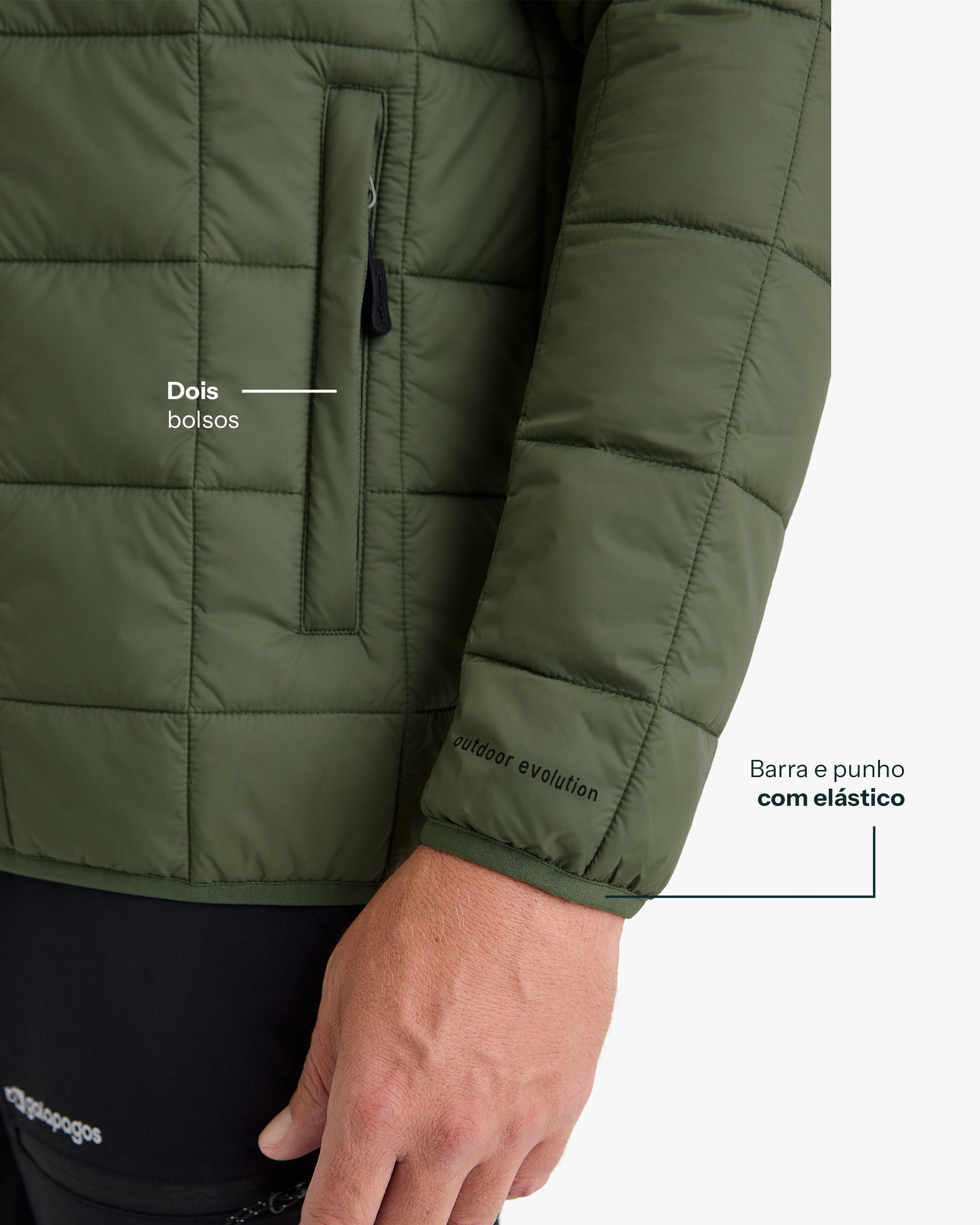Jaqueta Puffer Ibex Thermolite Heat Masculina - Verde