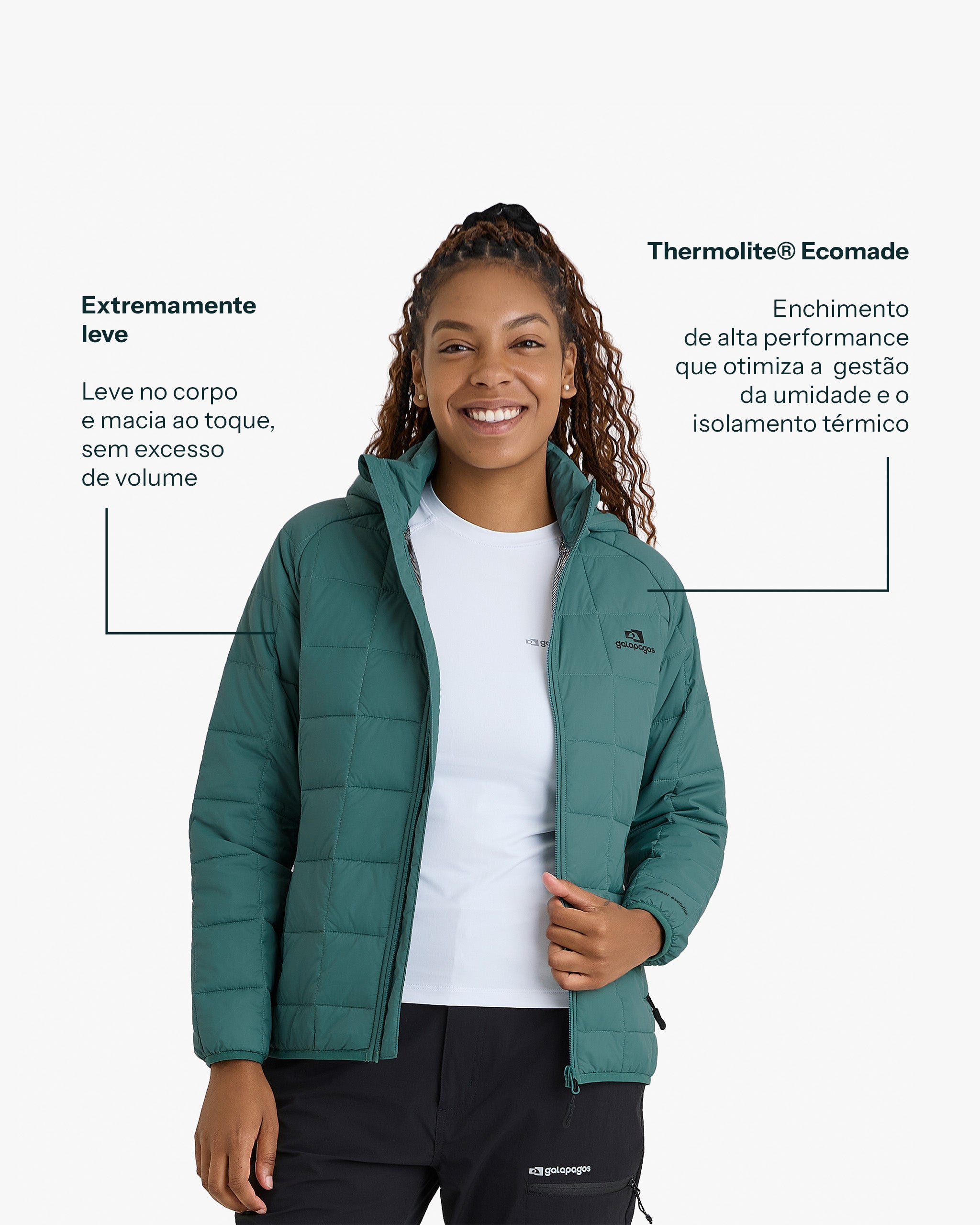 Jaqueta Puffer Ibex Thermolite Heat Feminina - Verde
