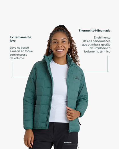 Jaqueta Puffer Ibex Thermolite Heat Feminina - Verde