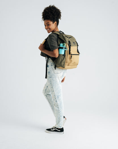 Mochila Pelican 30L - Ocre e Verde Militar - Galapagos Outdoor