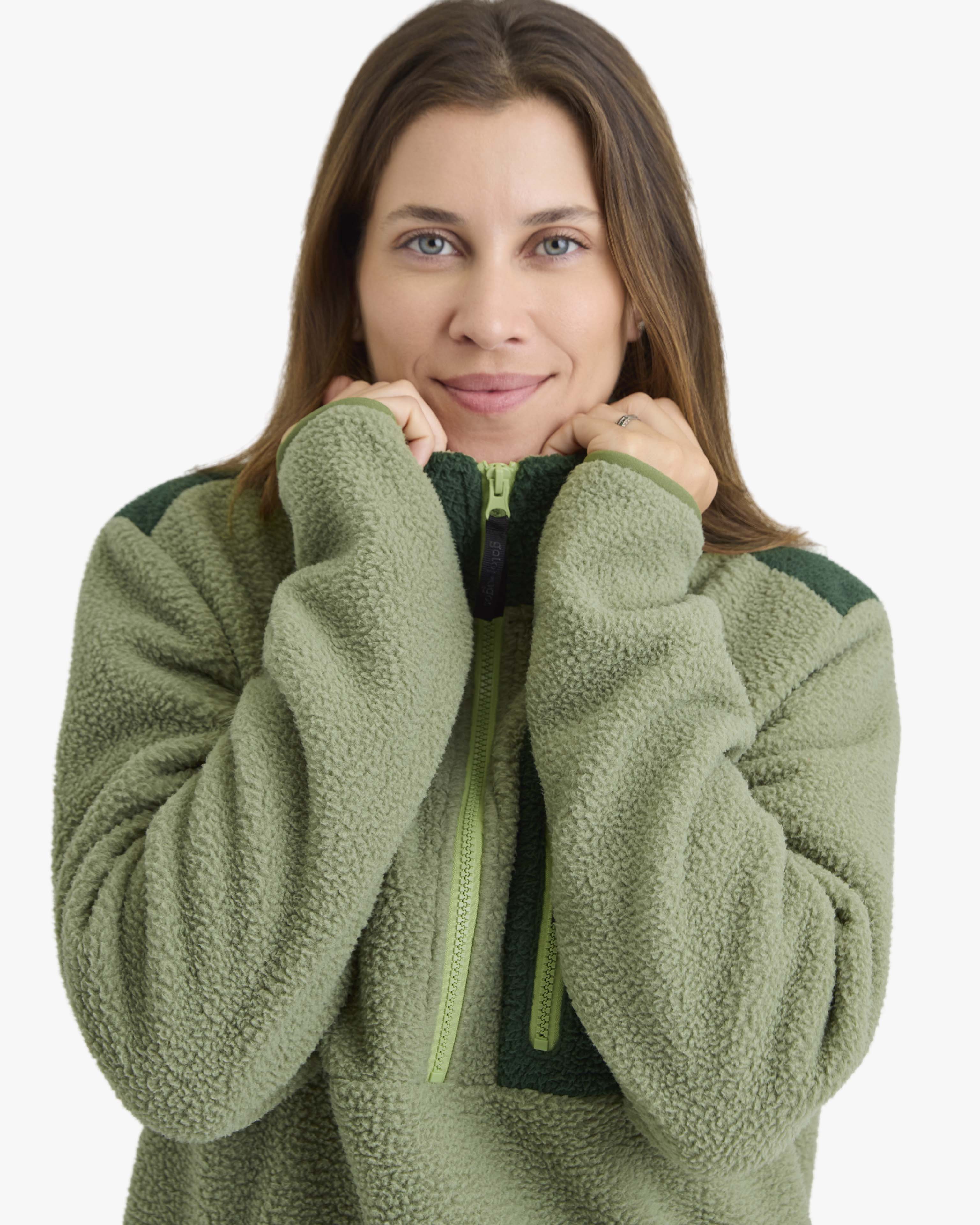Blusão Fleece Sherpa All Gender - Verde