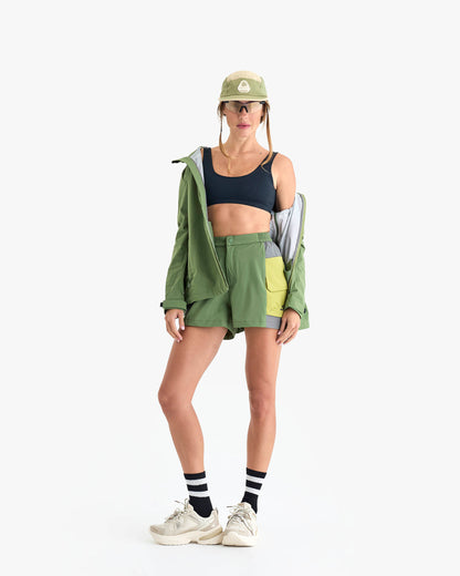 Shorts Raven Feminino - Verde e Cinza