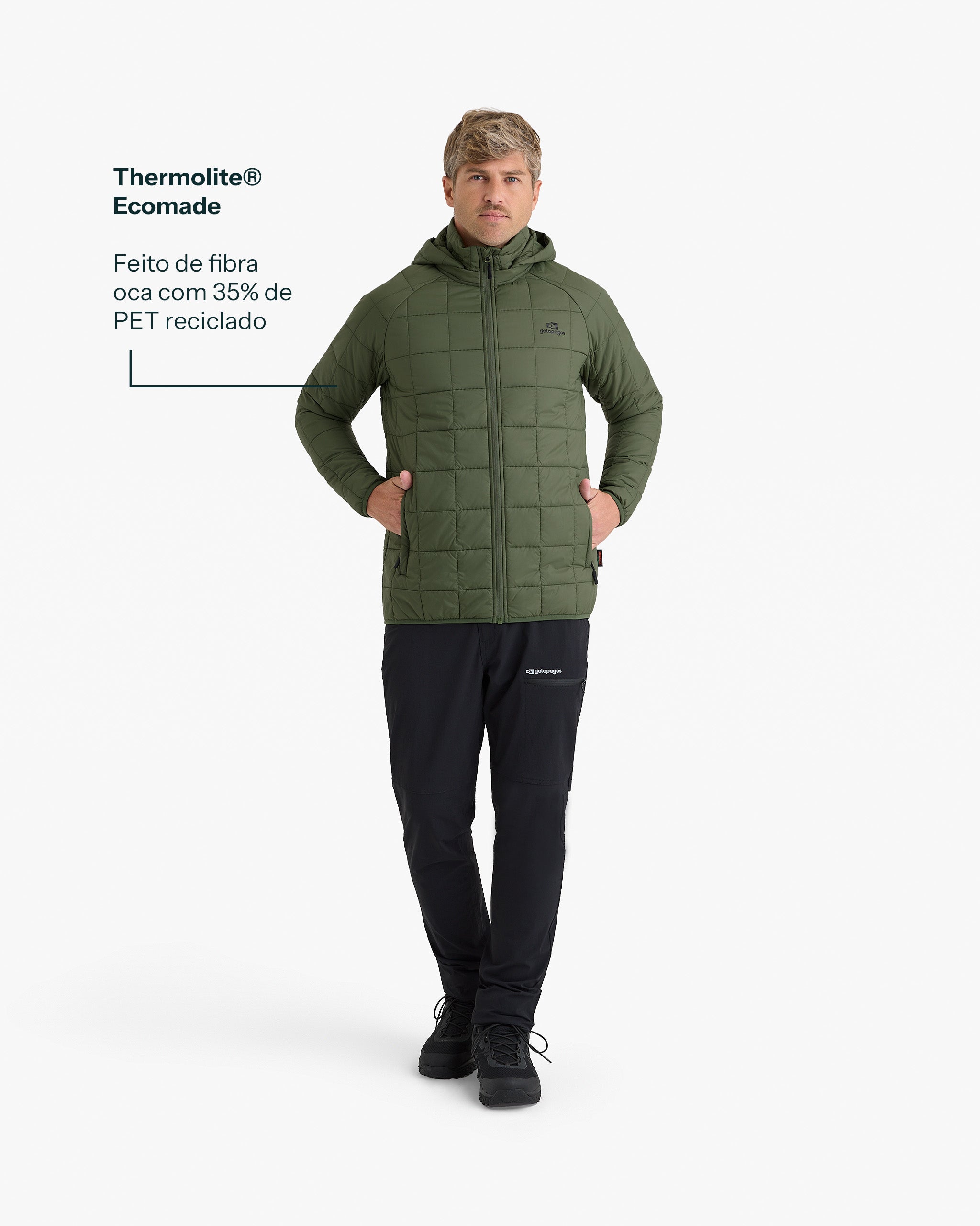 Jaqueta Puffer Ibex Thermolite Heat Masculina - Verde