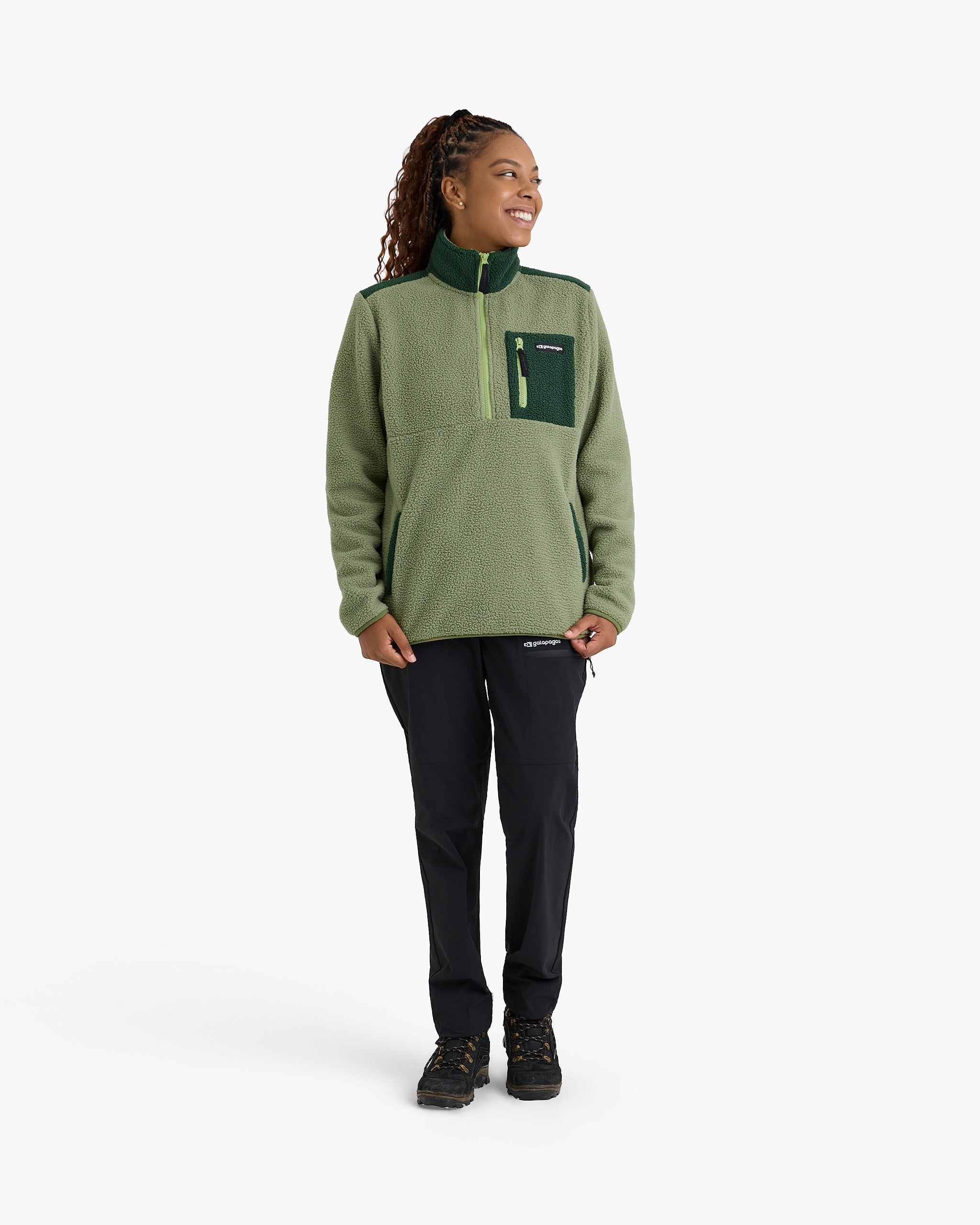 Blusão Fleece Sherpa Verde | Galapagos Outdoor