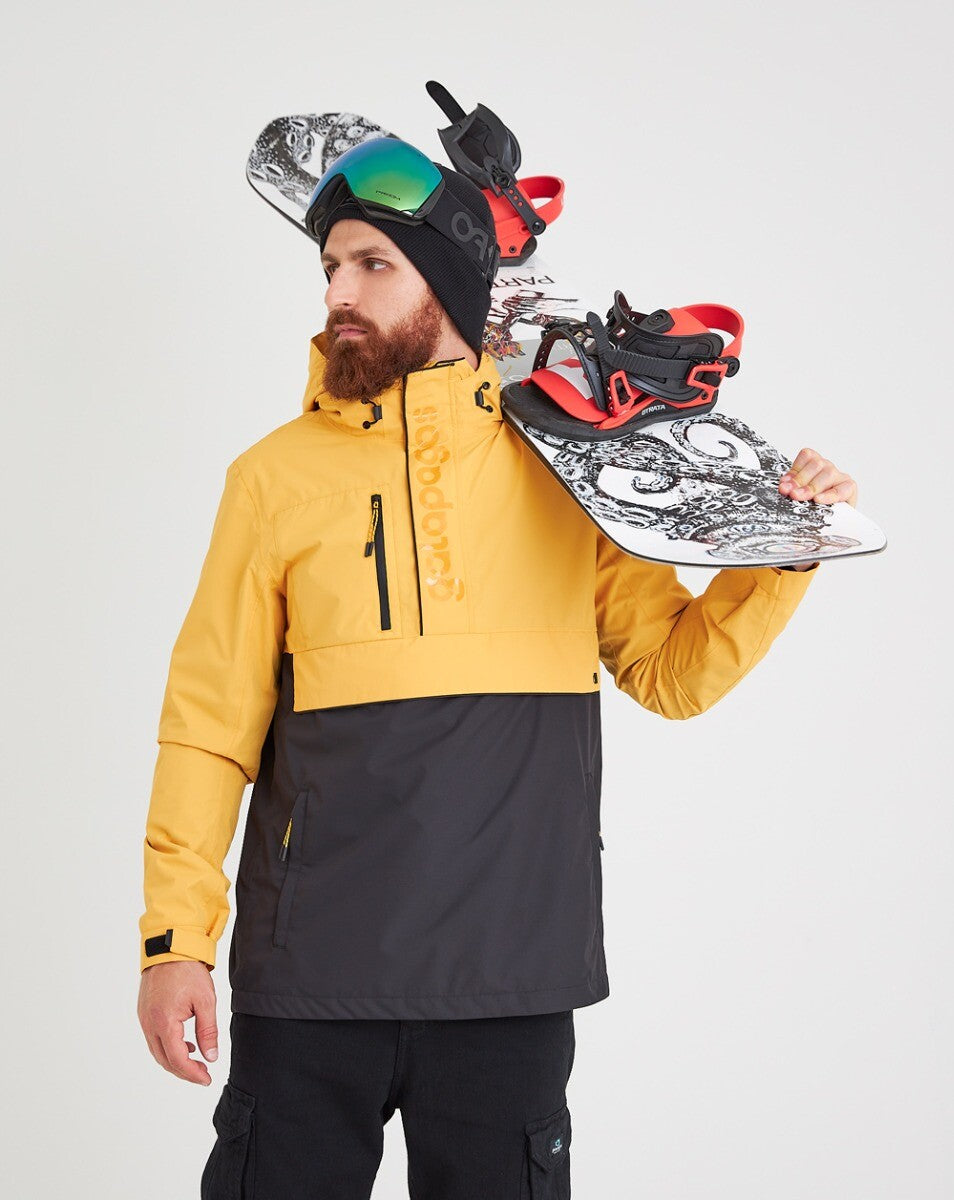Jaqueta Anorak Impermeável Masculina Snow - Amarelo e Preto