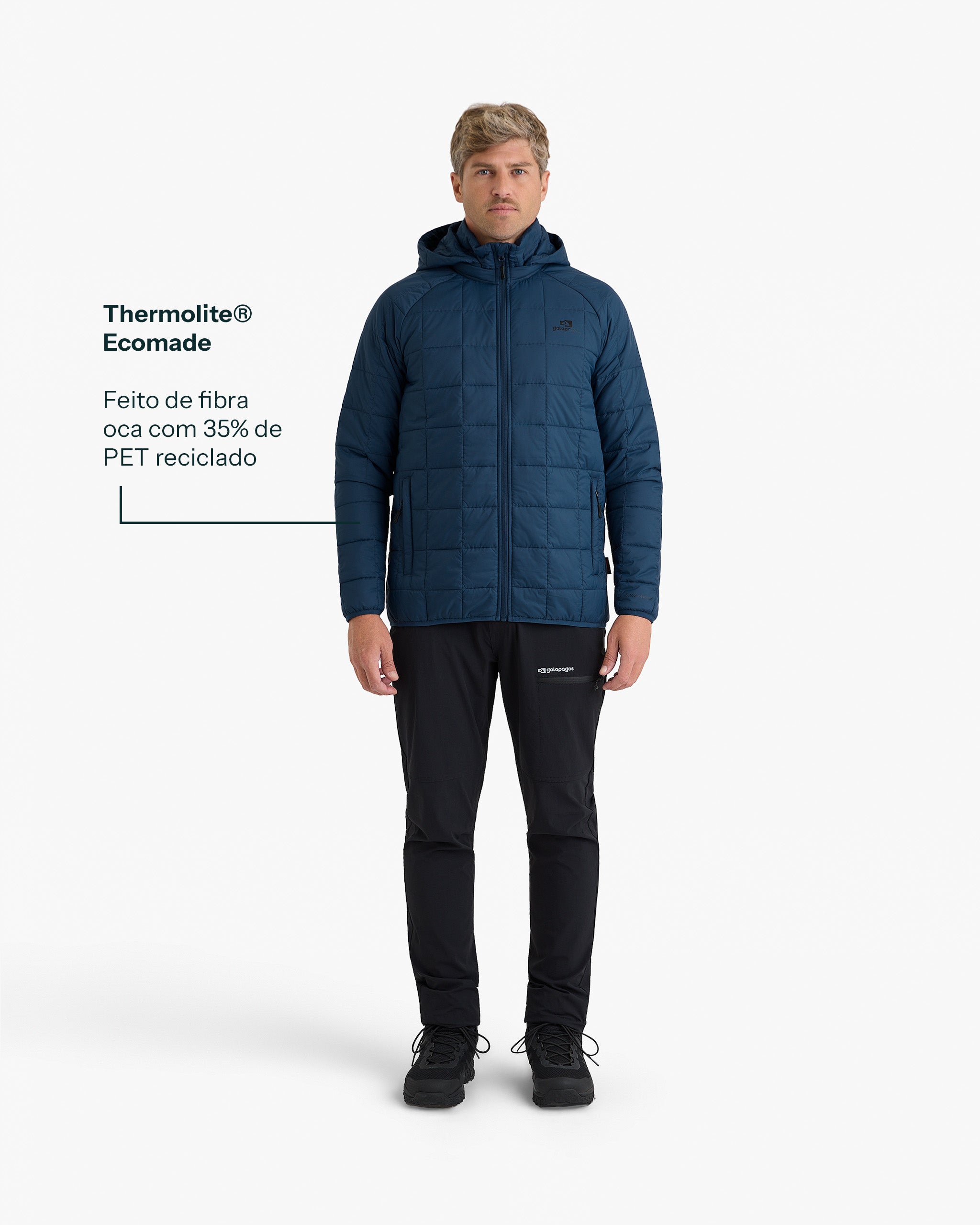 Jaqueta Puffer Ibex Thermolite Heat Masculina - Azul Marinho