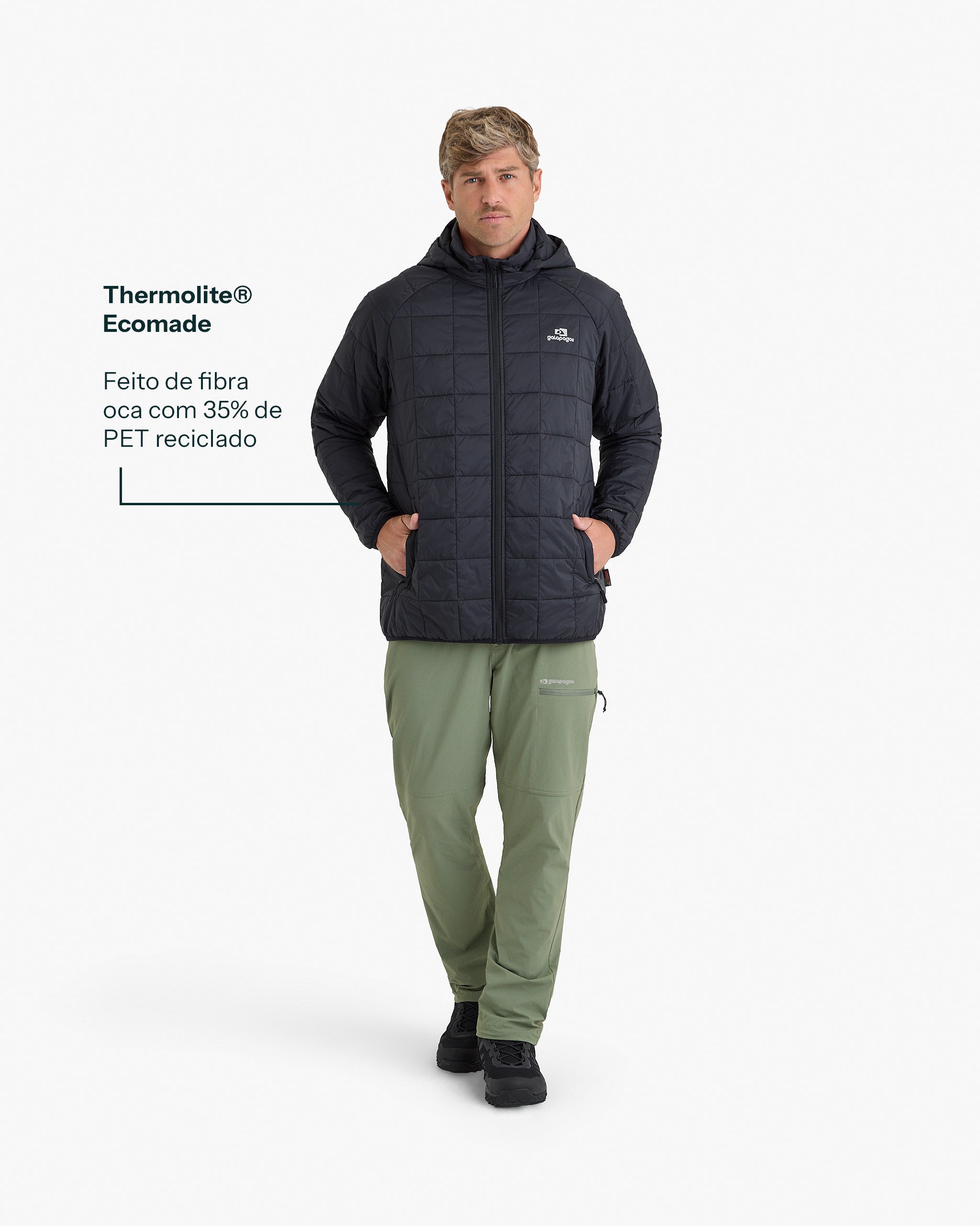 Jaqueta Puffer Ibex Thermolite Heat Masculina - Preta