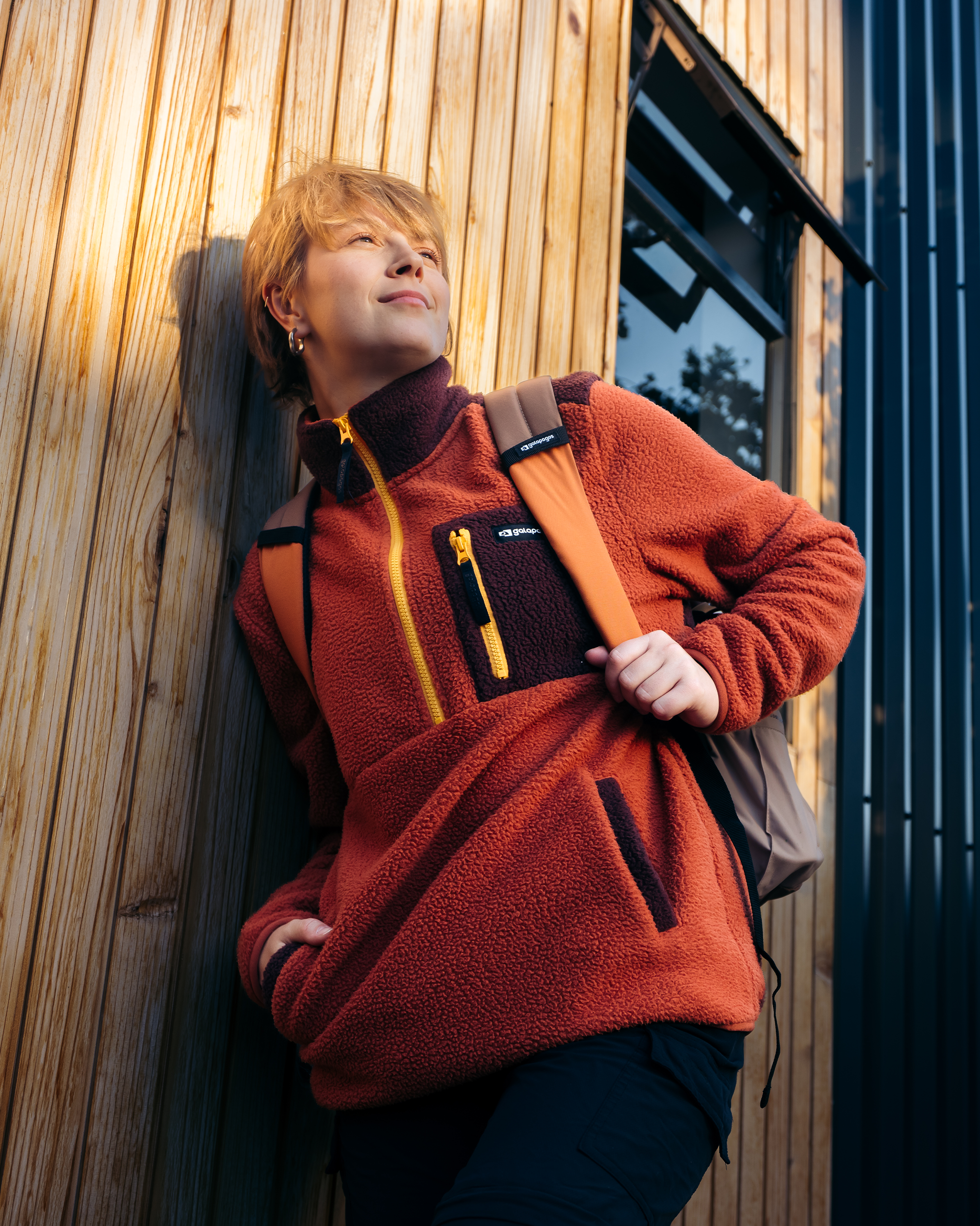 Blusão Fleece Sherpa All Gender - Terracota e Marrom