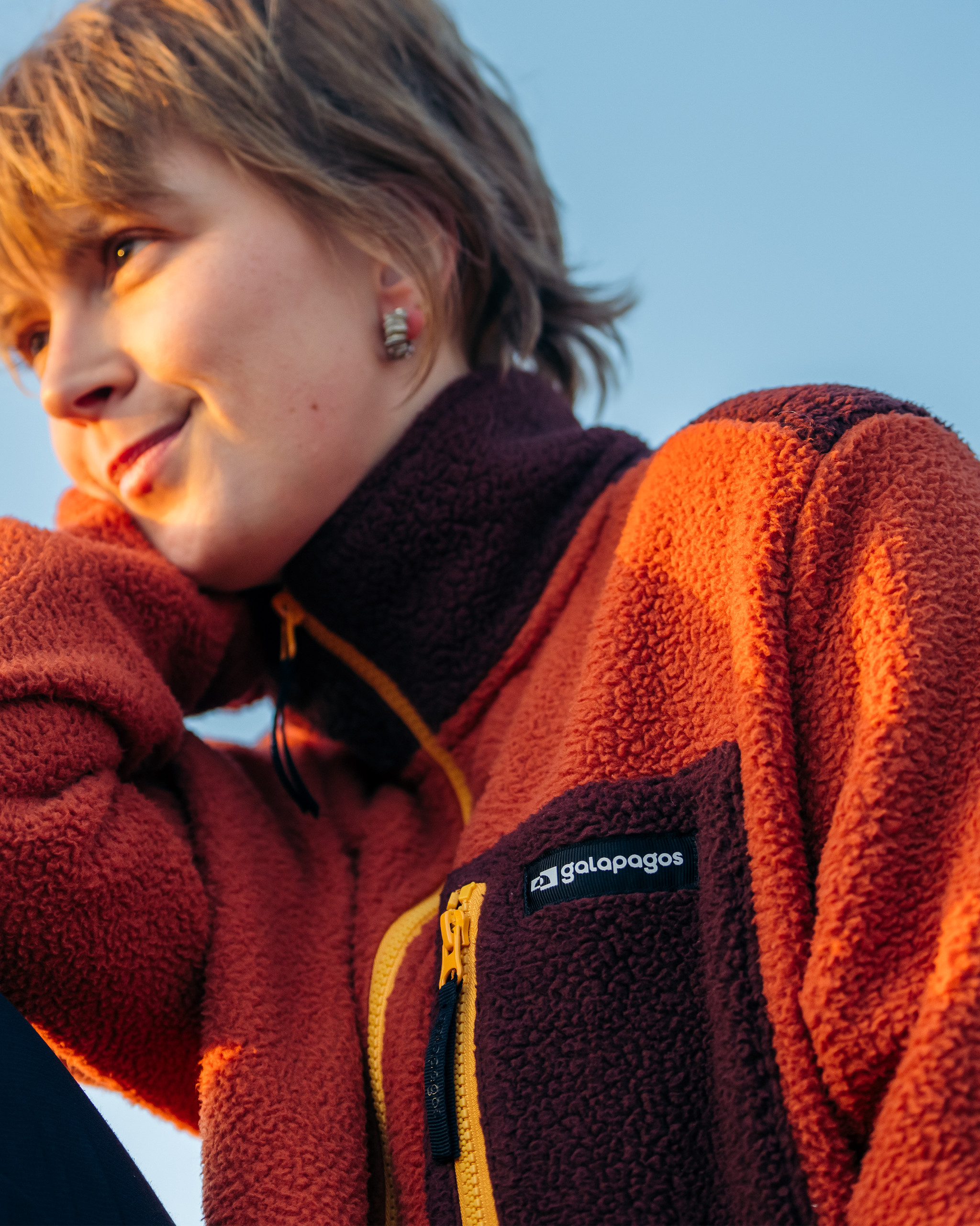 Blusão Fleece Sherpa All Gender - Terracota e Marrom