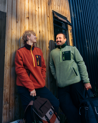 Blusão Fleece Sherpa All Gender - Terracota e Marrom