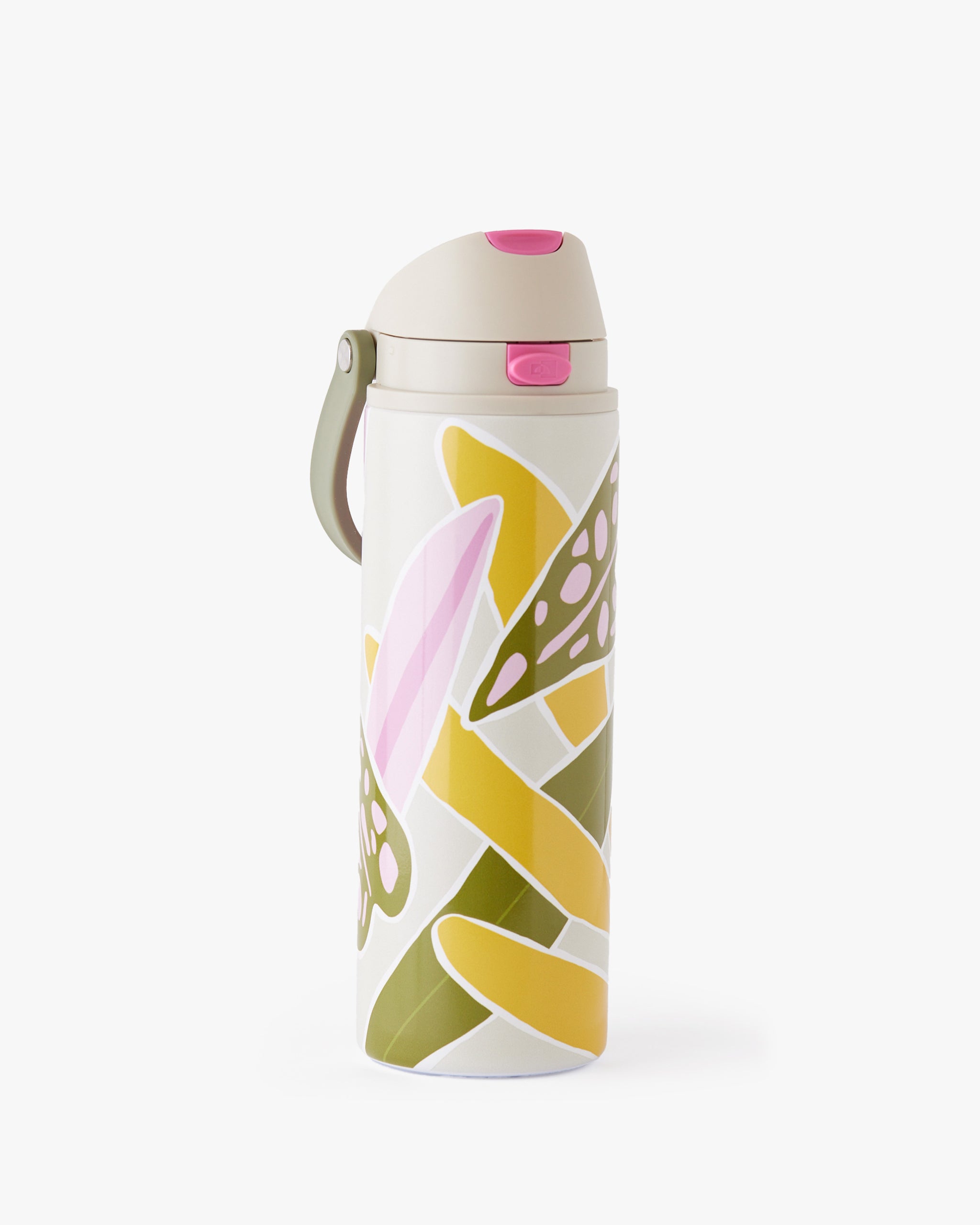 Garrafa Duo Flow Estampada Jhenny Keller 710ml - Verde e Caqui
