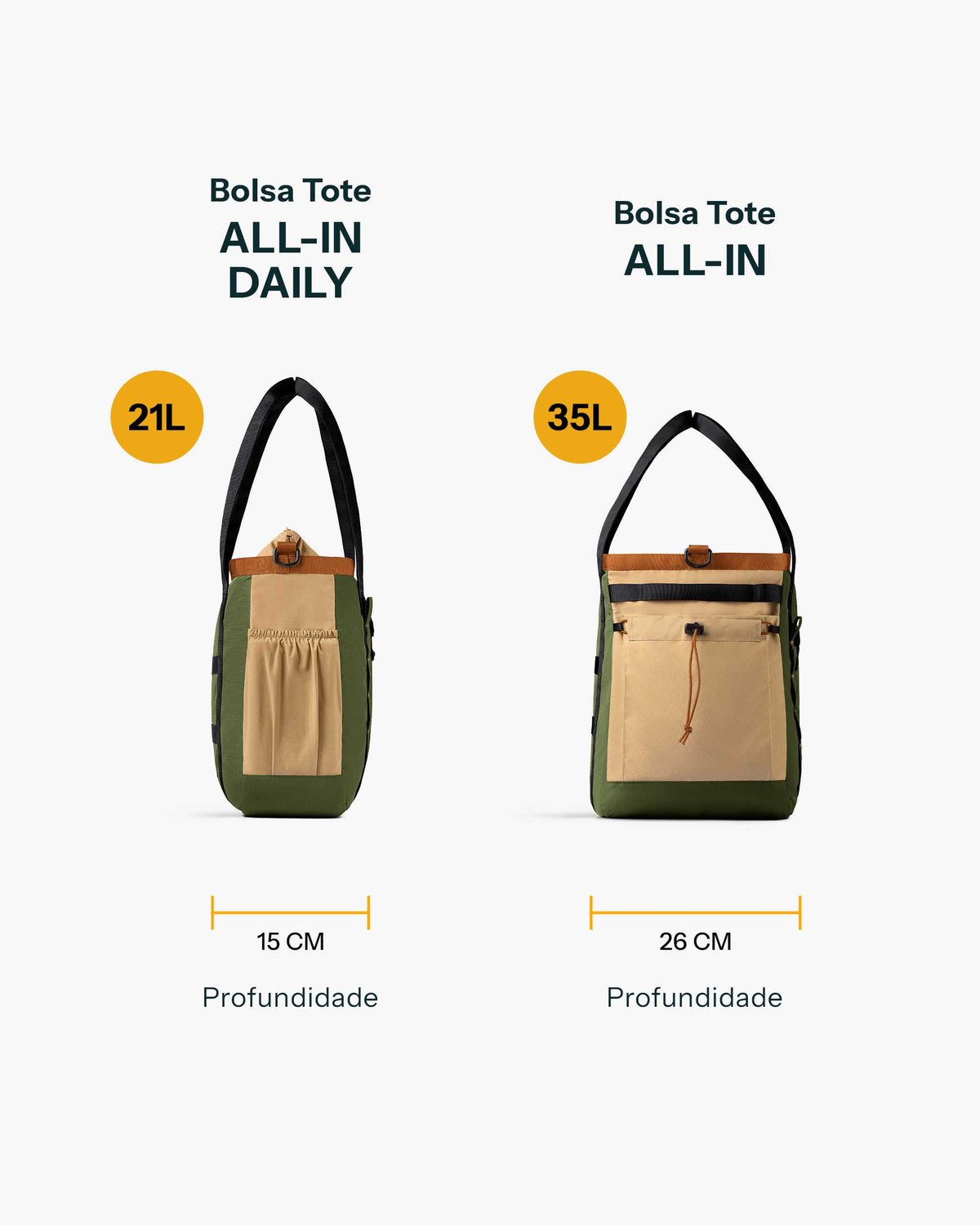 Bolsa Tote All-In 35L - Marrom e Bege