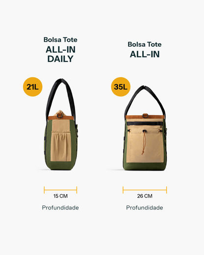 Bolsa Tote All-In 35L - Marrom e Bege
