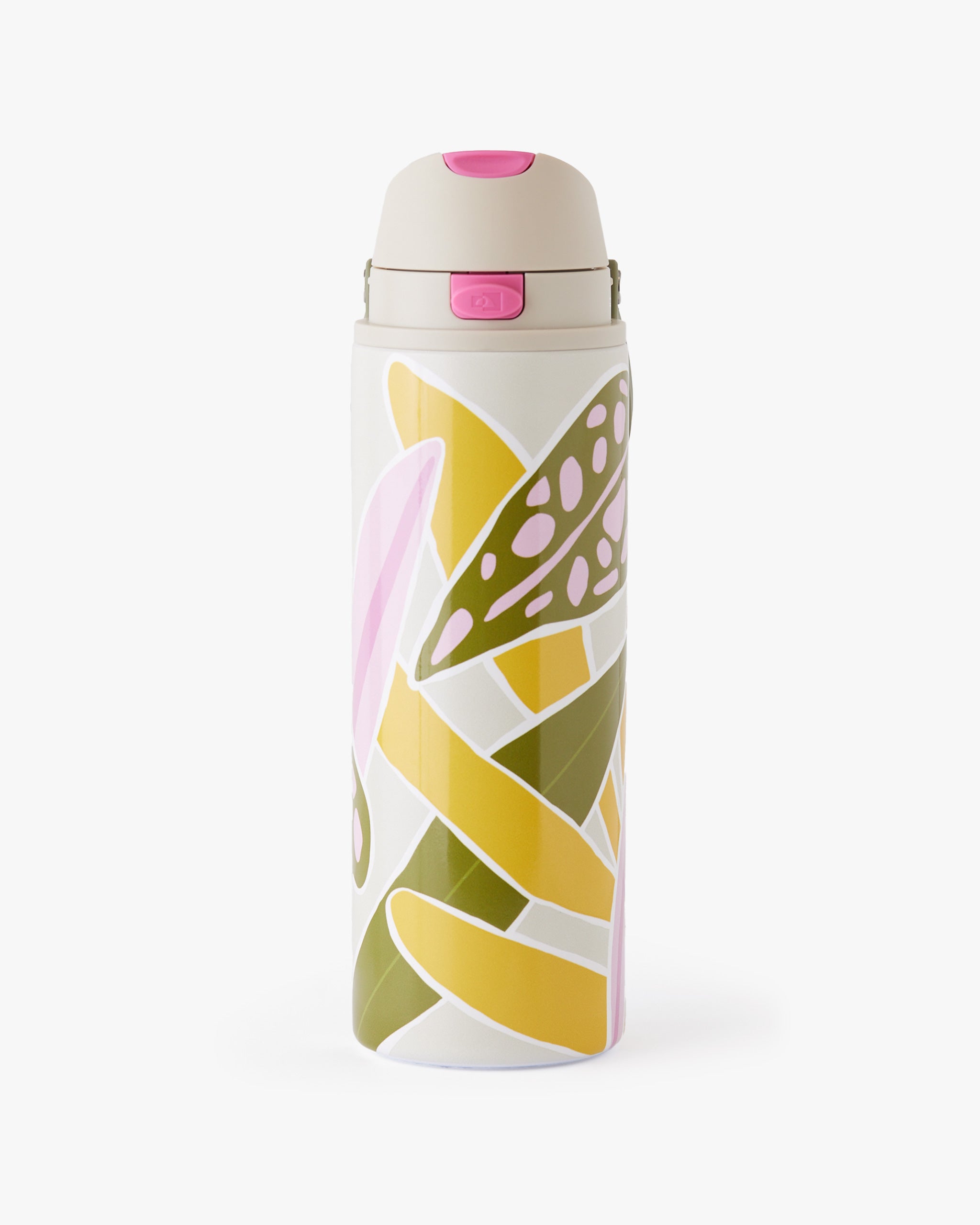 Garrafa Duo Flow Estampada Jhenny Keller 710ml - Verde e Caqui