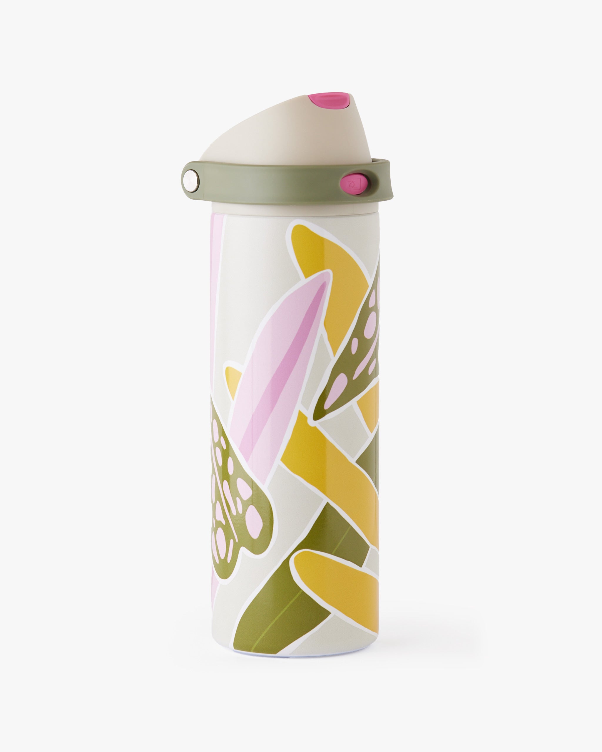 Garrafa Duo Flow Estampada Jhenny Keller 710ml - Verde e Caqui