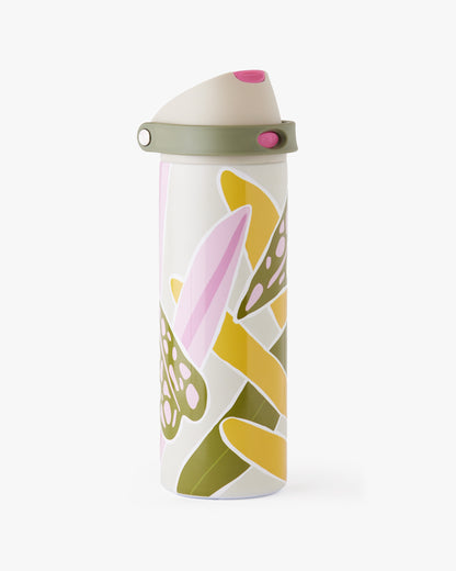 Garrafa Duo Flow Estampada Jhenny Keller 710ml - Verde e Caqui