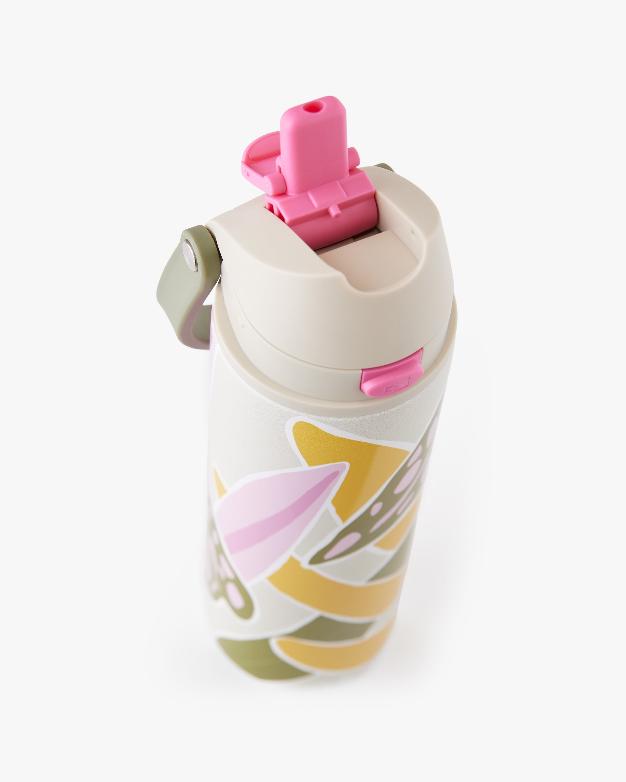 Garrafa Duo Flow Estampada Jhenny Keller 710ml - Verde e Caqui