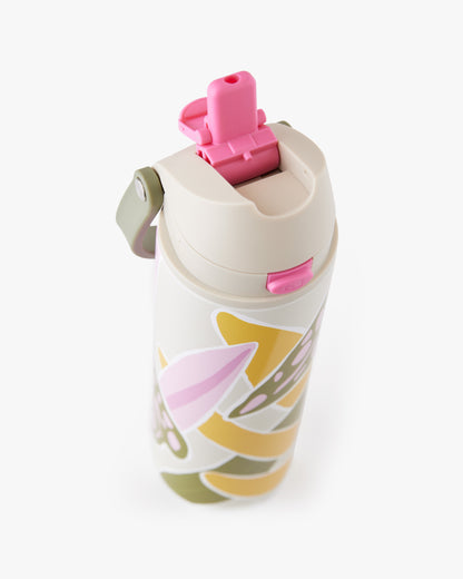 Garrafa Duo Flow Estampada Jhenny Keller 710ml - Verde e Caqui