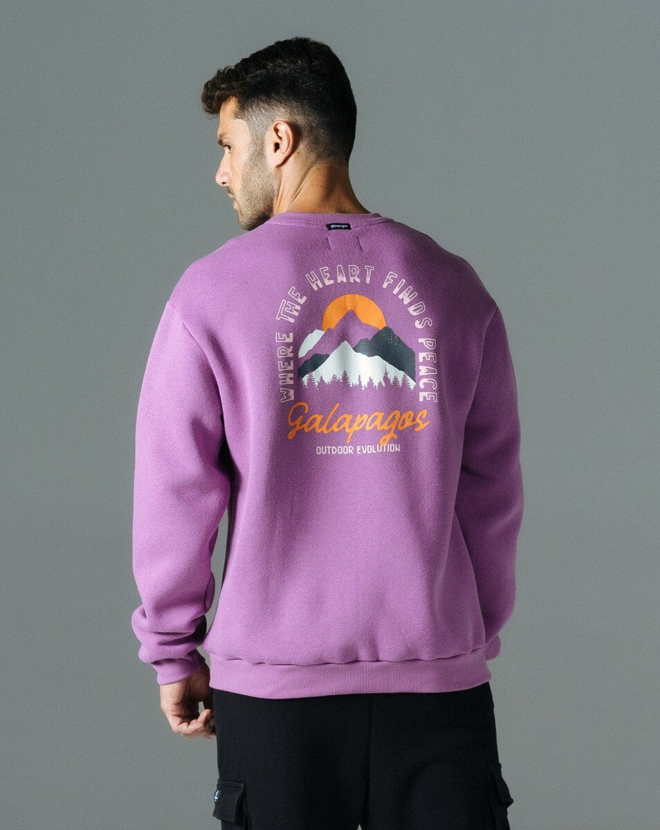 Moletom Careca Com Felpa Peace - Roxo
