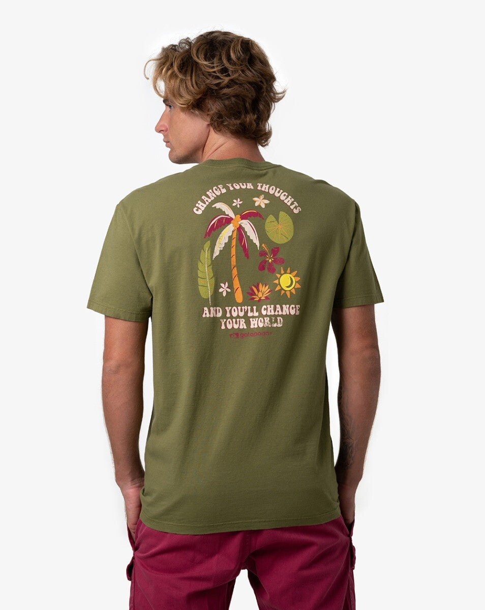 Camiseta All Gender Flora - Verde Oliva