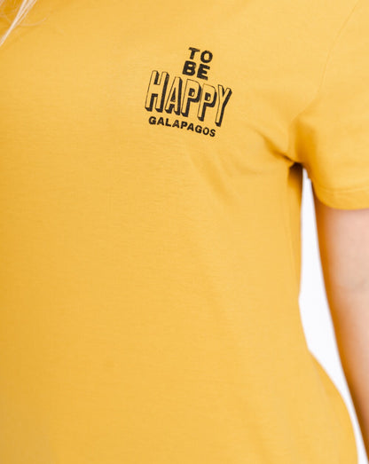 Camiseta All Gender Be Happy - Amarelo Mango