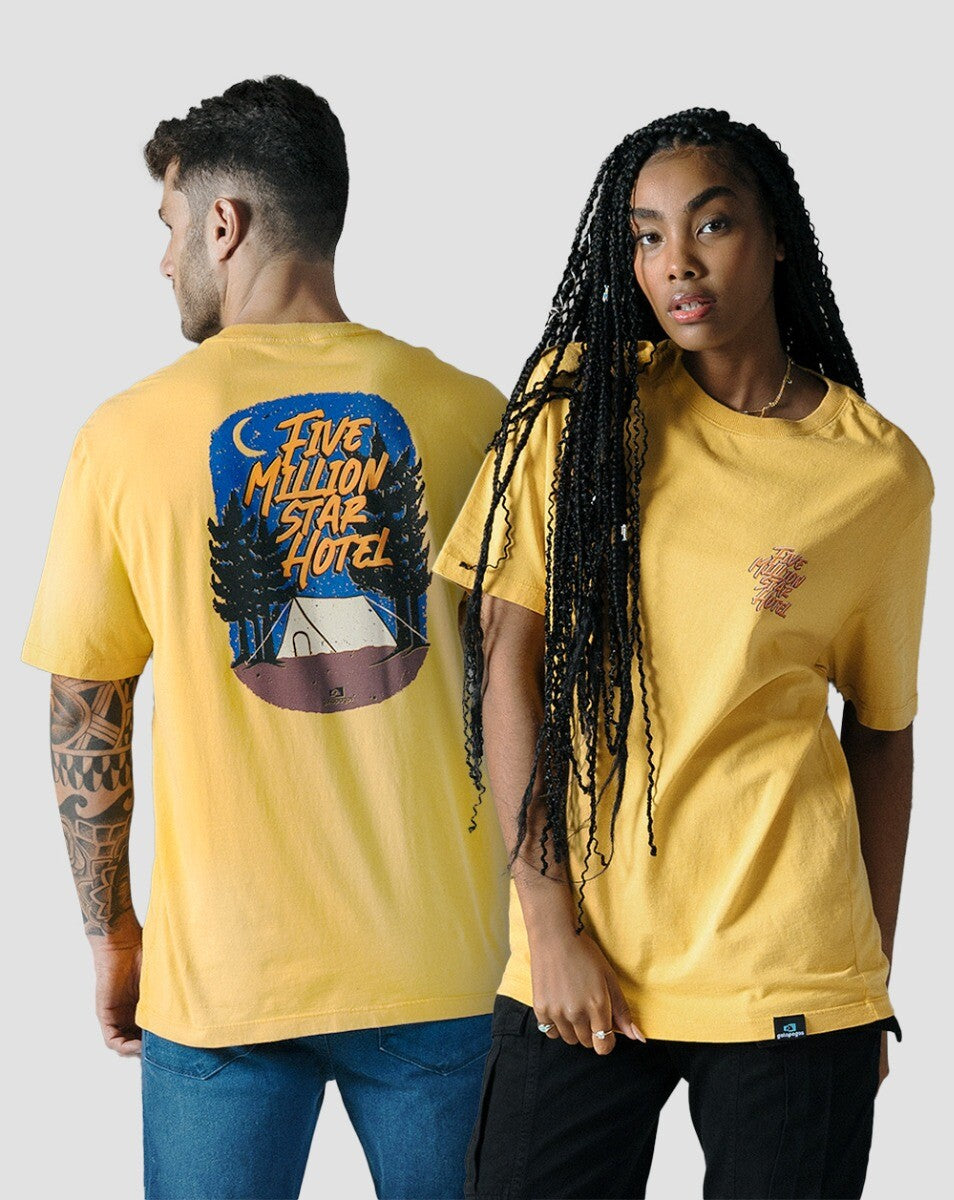 Camiseta Five Stars - Amarelo Açafrão