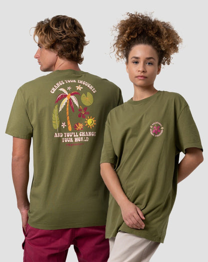 Camiseta All Gender Flora - Verde Oliva