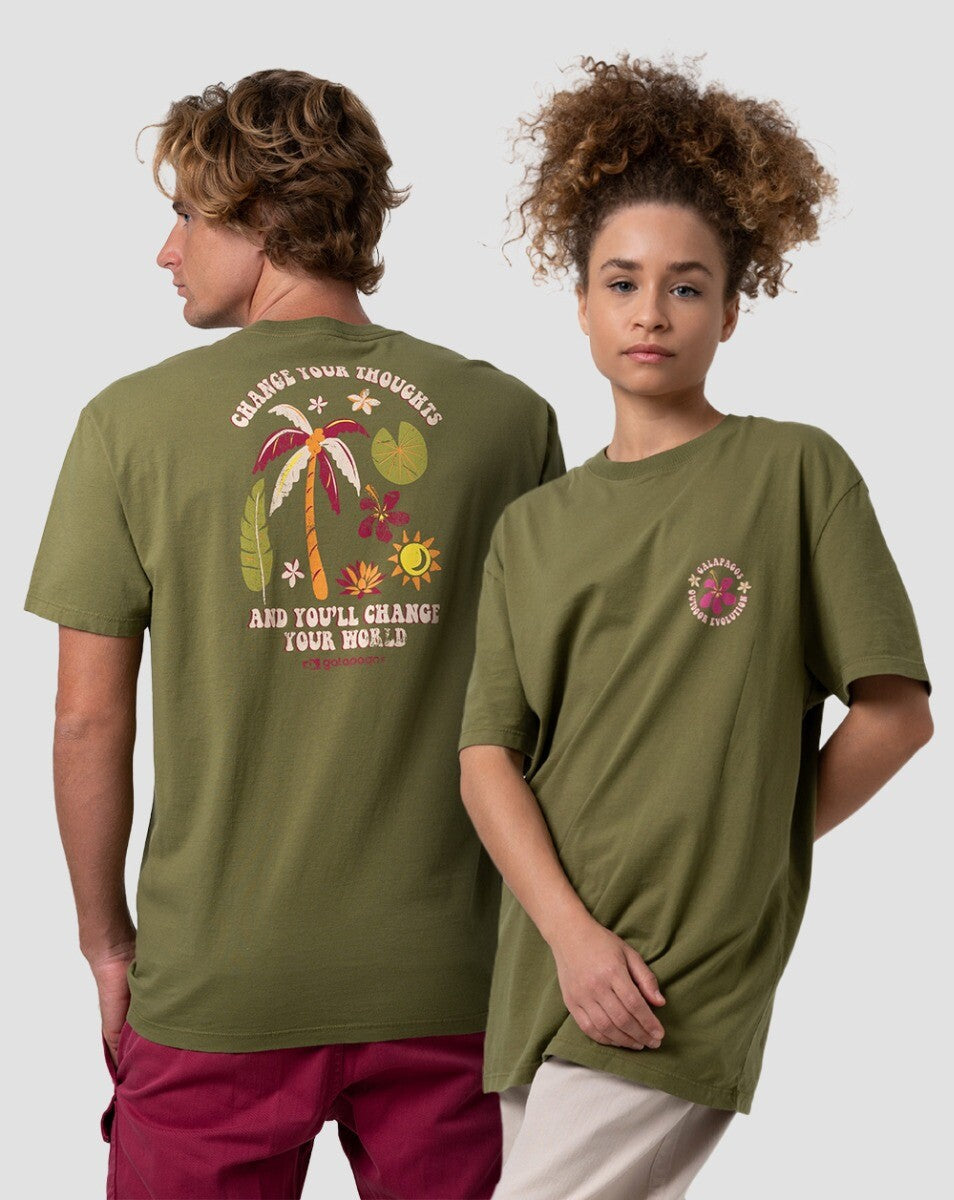 Camiseta All Gender Flora - Verde Oliva