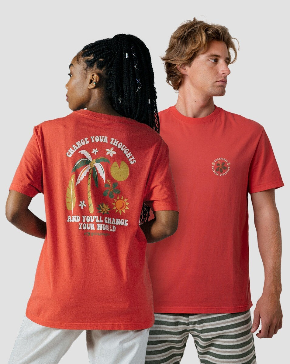 Camiseta All Gender Flora - Vermelho Urucum