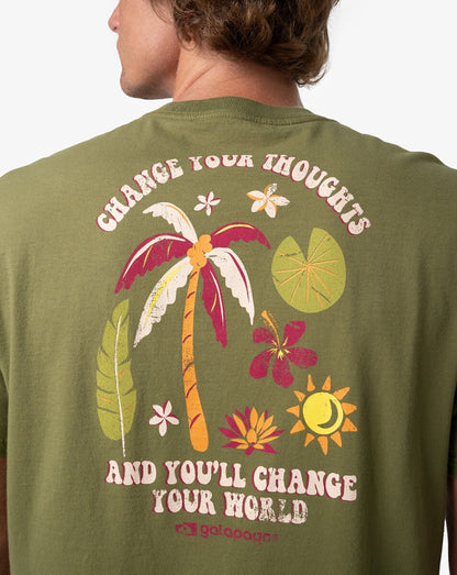Camiseta All Gender Flora - Verde Oliva