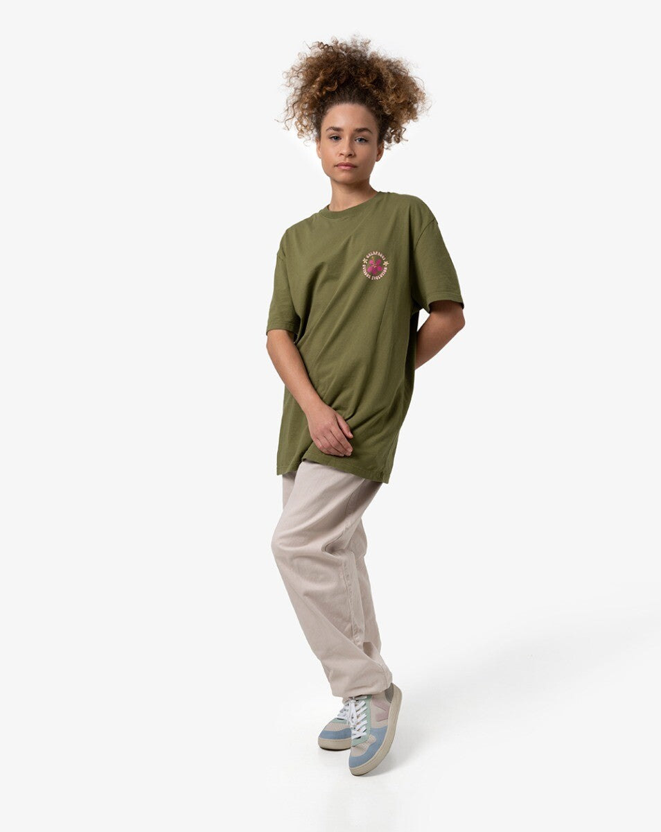 Camiseta All Gender Flora - Verde Oliva